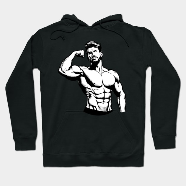 Fit Man Hoodie by ArtFactoryAI